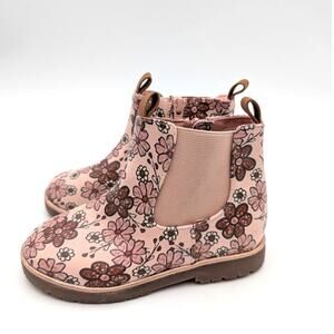 Nordstrom Floral Kids Jaymes Chelsea Boots Round Toe Pink Lotus Size US10M EU27